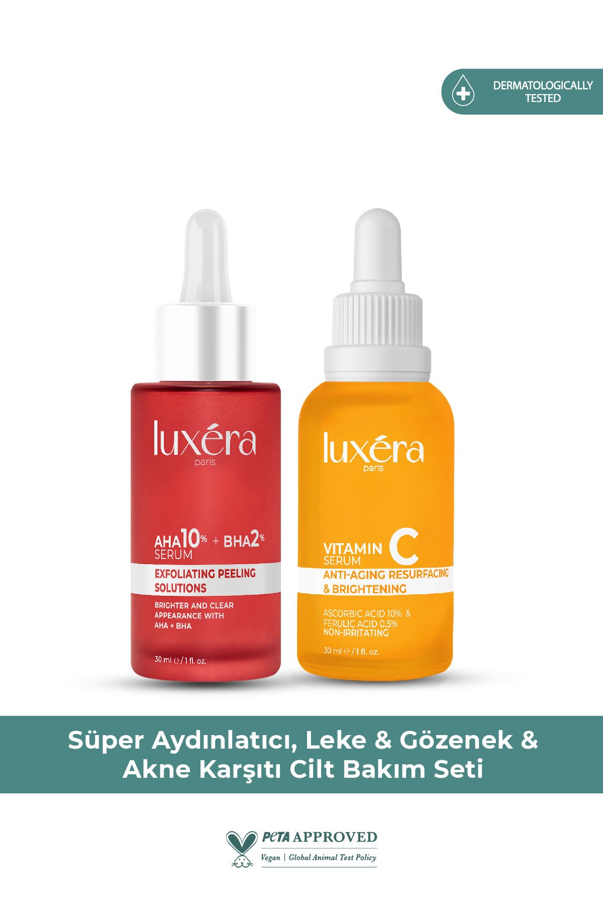 Süper Aydınlatıcı Ton Eşitleyici Leke Gözenek Akne Karşıtı Set